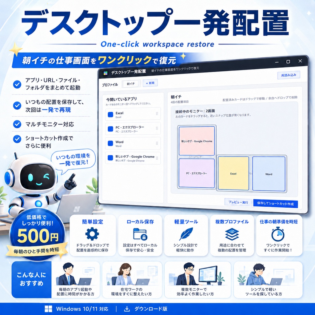 デスクトップ一発配置 無償版