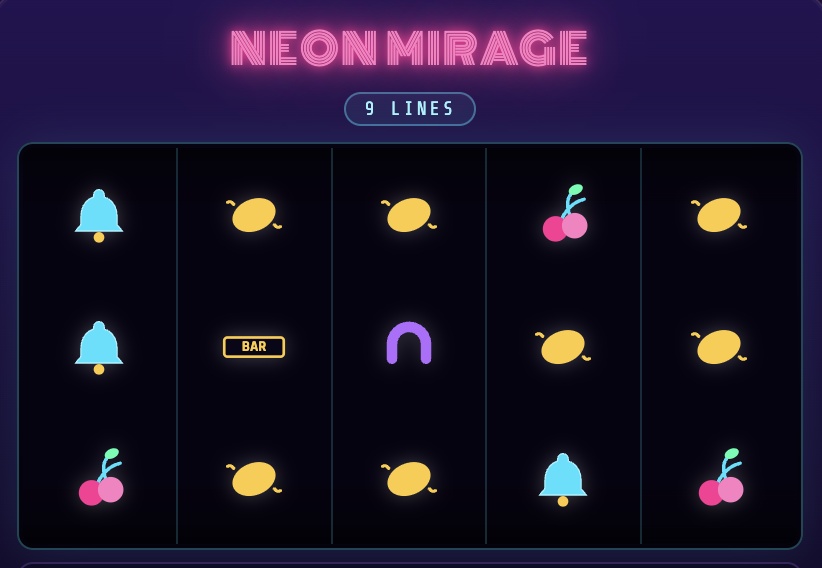 Modern Video Slot Neon Mirage（ビデオスロット ネオンミラージ）