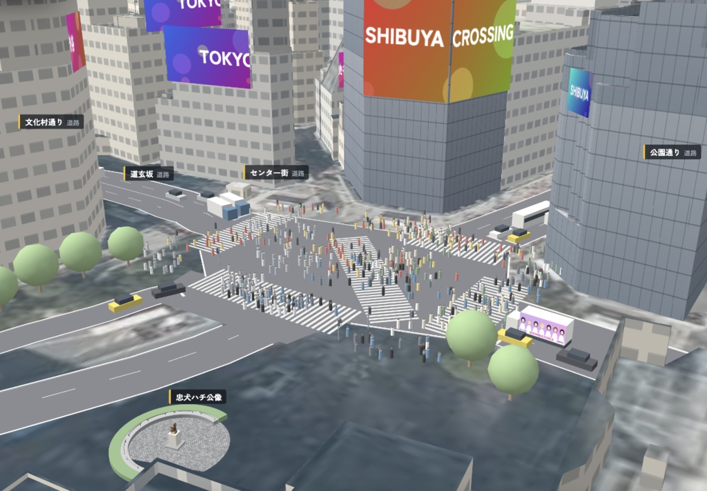 Shibuya Scramble Crossing 3D Simulator