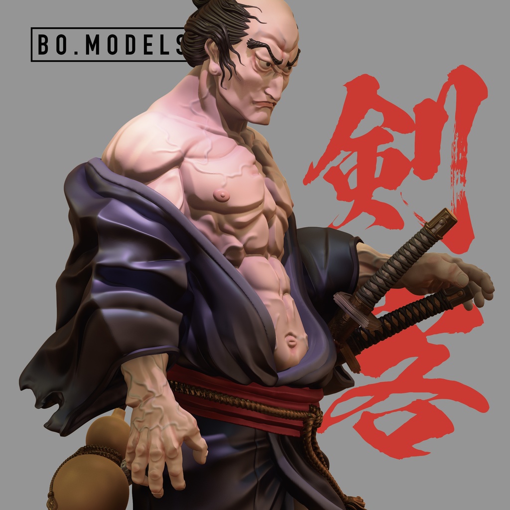 剣客 侍 オリジナルガレージキット 3Dプリンター出力品