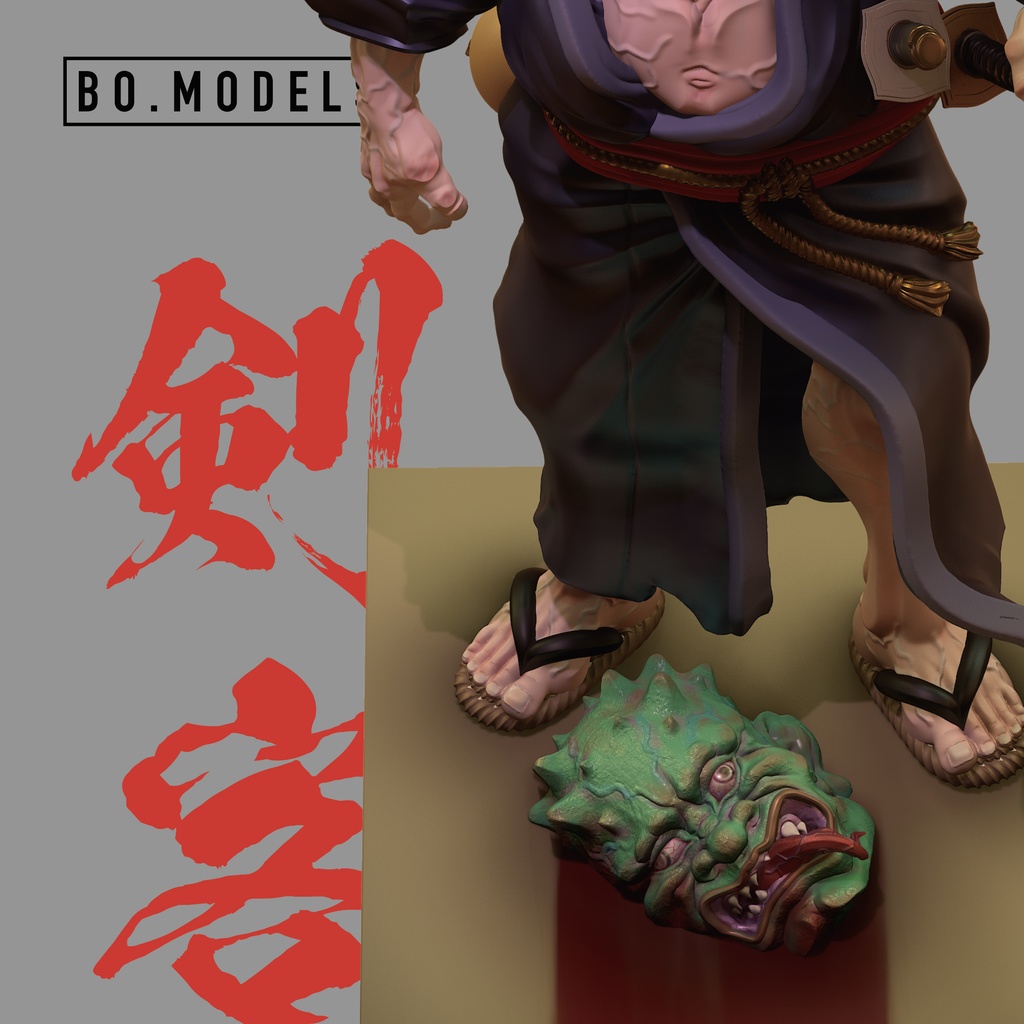 剣客 侍 オリジナルガレージキット 3Dプリンター出力品