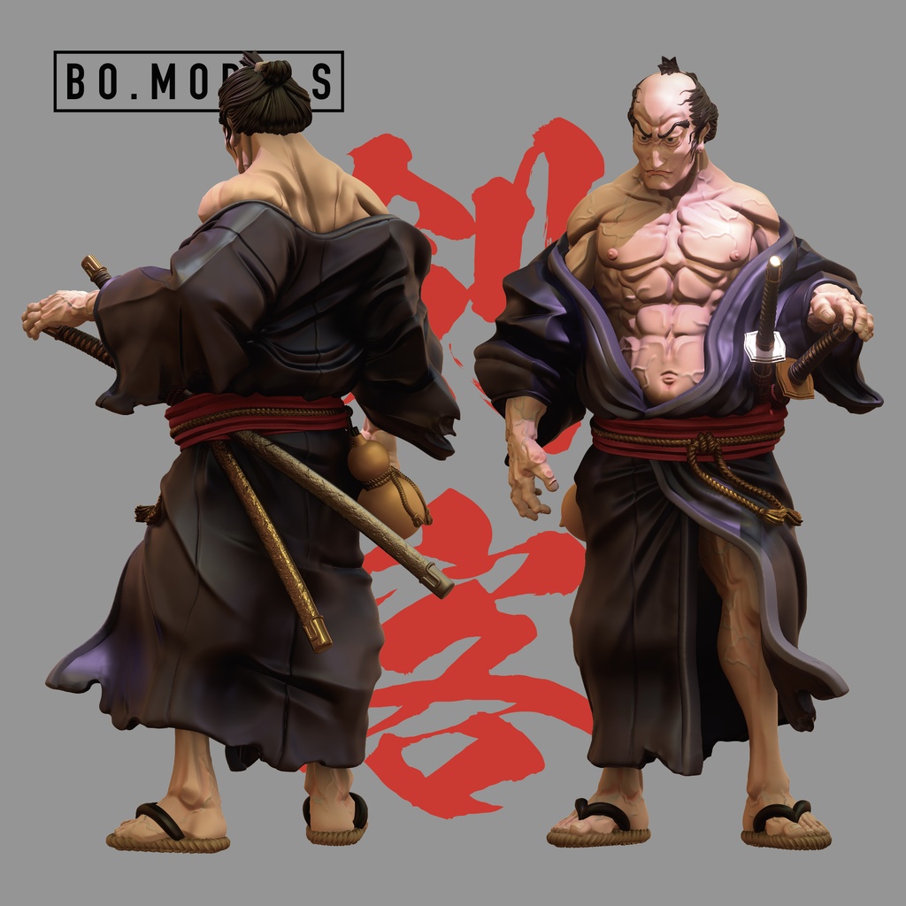 剣客 侍 オリジナルガレージキット 3Dプリンター出力品