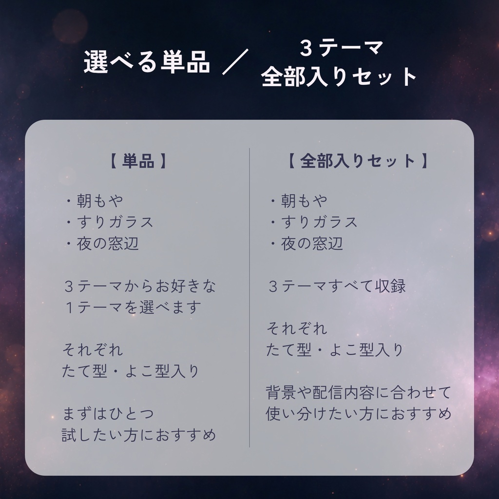 【OBS用】サイズを自由に変えられるフリーなシンプルなガラス風表示素材/SimpleGlassBOX(3テーマ / HTML・CSS)