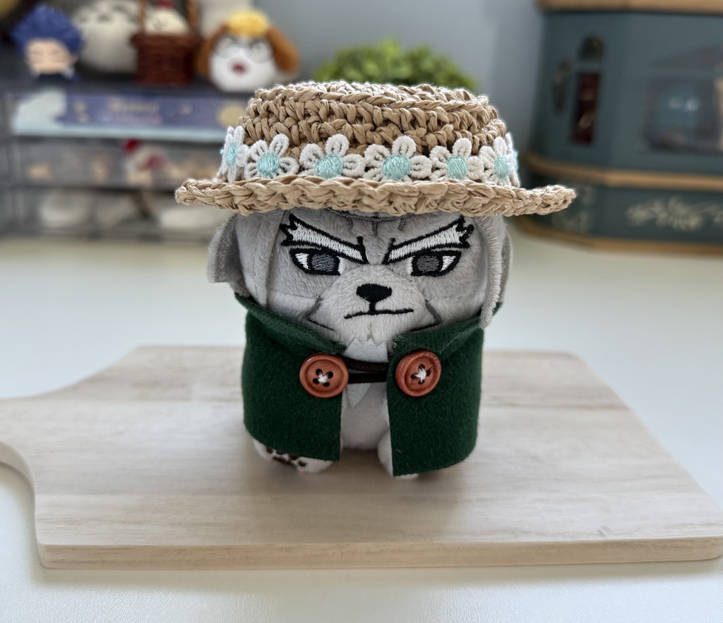 カンカン帽(水色のお花)
