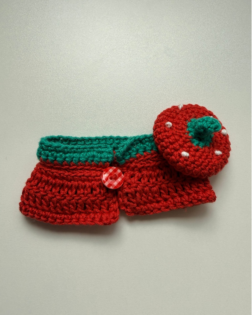 イチゴの帽子と羽織りセット②