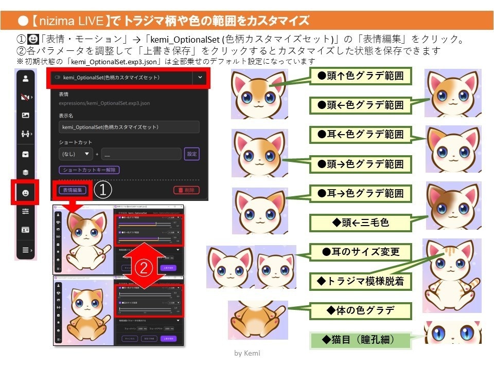 【汎用モデル】カスタムお座りにゃんこ薄茶ver.【VTS対応】