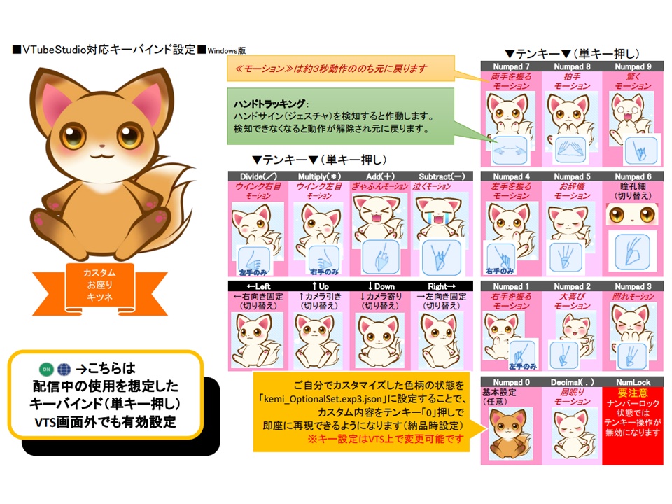 【汎用モデル】カスタムお座りキツネ薄茶ver.【VTS対応】