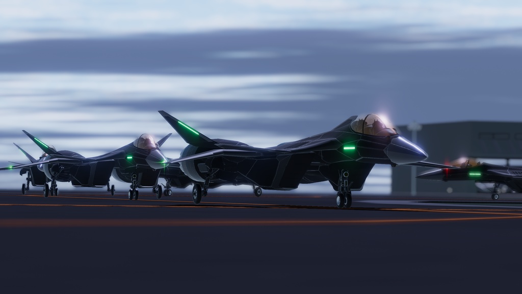 Sacc1.7/1.6両対応【VRChatで飛行可能】オリジナル近未来戦闘機『RF-108 輪廻』《二種類のフライトモデル付き》