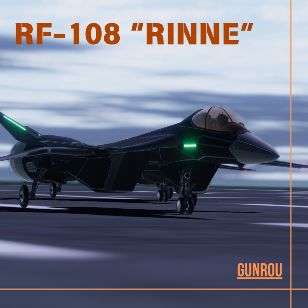 【VRChatで飛行可能】オリジナル近未来戦闘機『RF-108 輪廻』《二種類のフライトモデル付き》