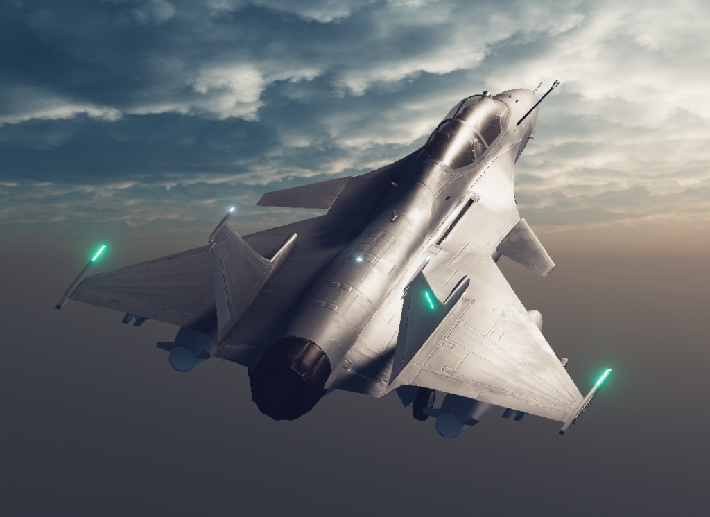 無料体験版あり!Sacc1.7対応【VRChatで飛行可能】オリジナル戦闘機『St-105D Schakal』
