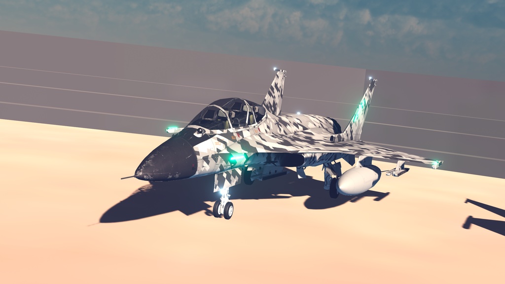 無料体験版あり!Sacc1.7対応【VRChatで飛行可能】オリジナル戦闘機『St-105D Schakal』