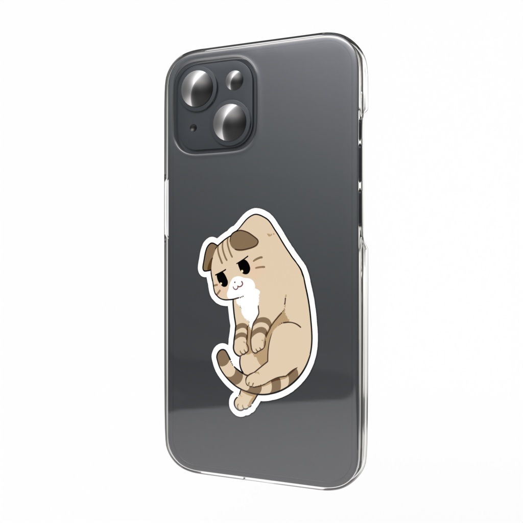 つままれたねこまる【スマホステッカー】