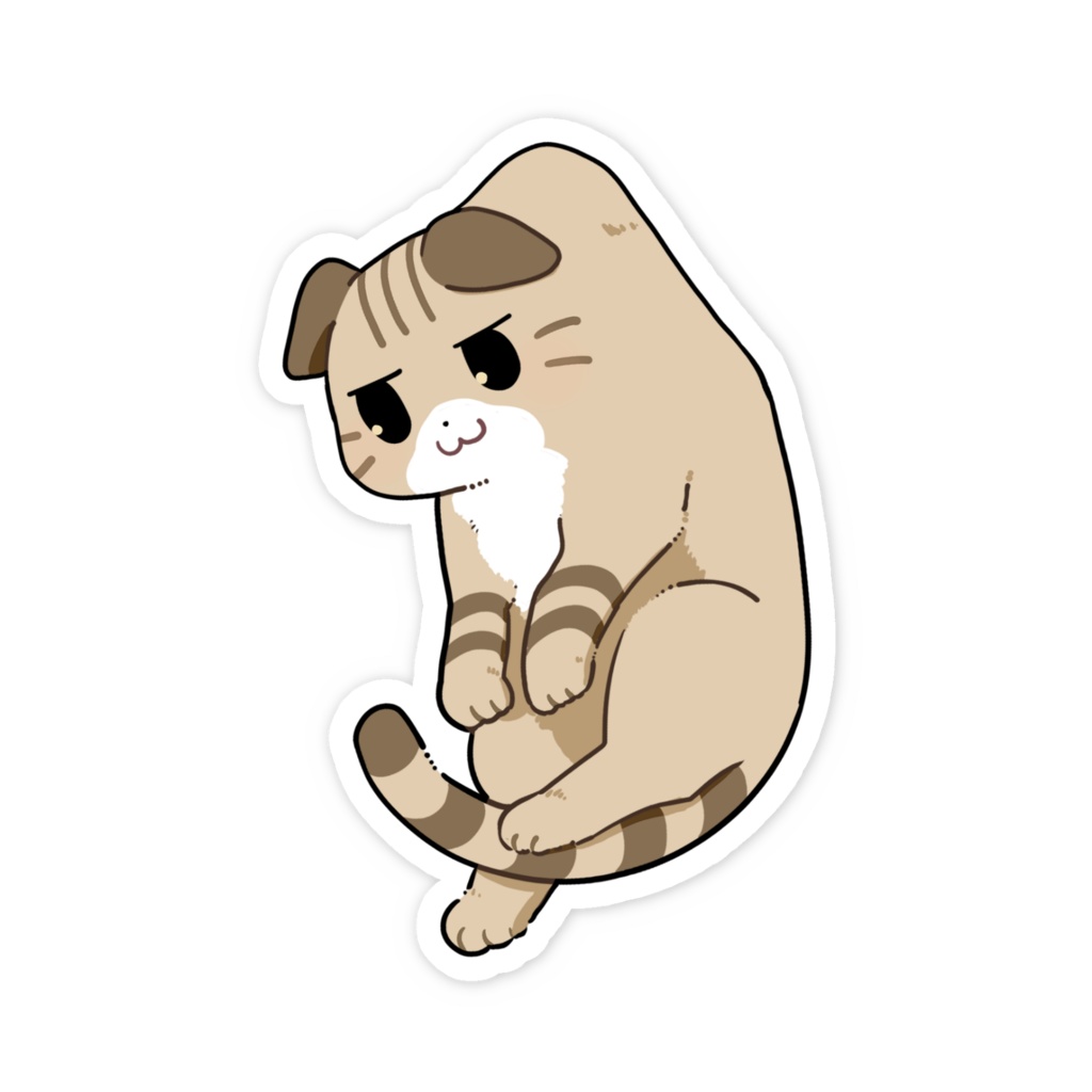 つままれたねこまる【スマホステッカー】