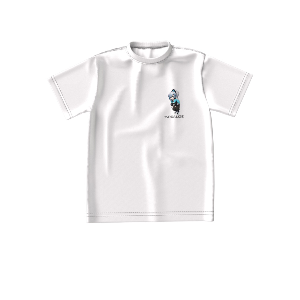 (REALIZEロゴ入り)つままれたうきまる【ビッグシルエットTシャツ・白】