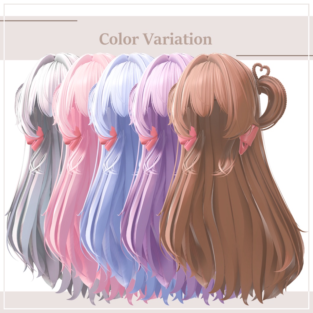 heart ribbon hair