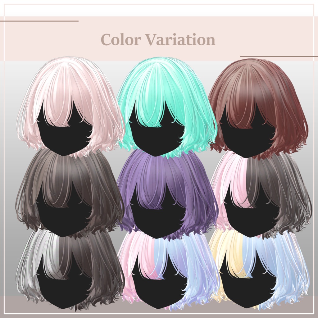 Curly Short Hair 15アバター対応 販売セール×BLACK FRIDAY 50%OFF!!