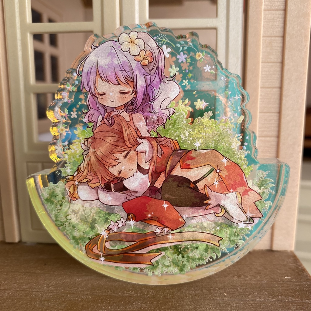 プルメリアとディプラデニアのゆらゆらアクリルブロック
