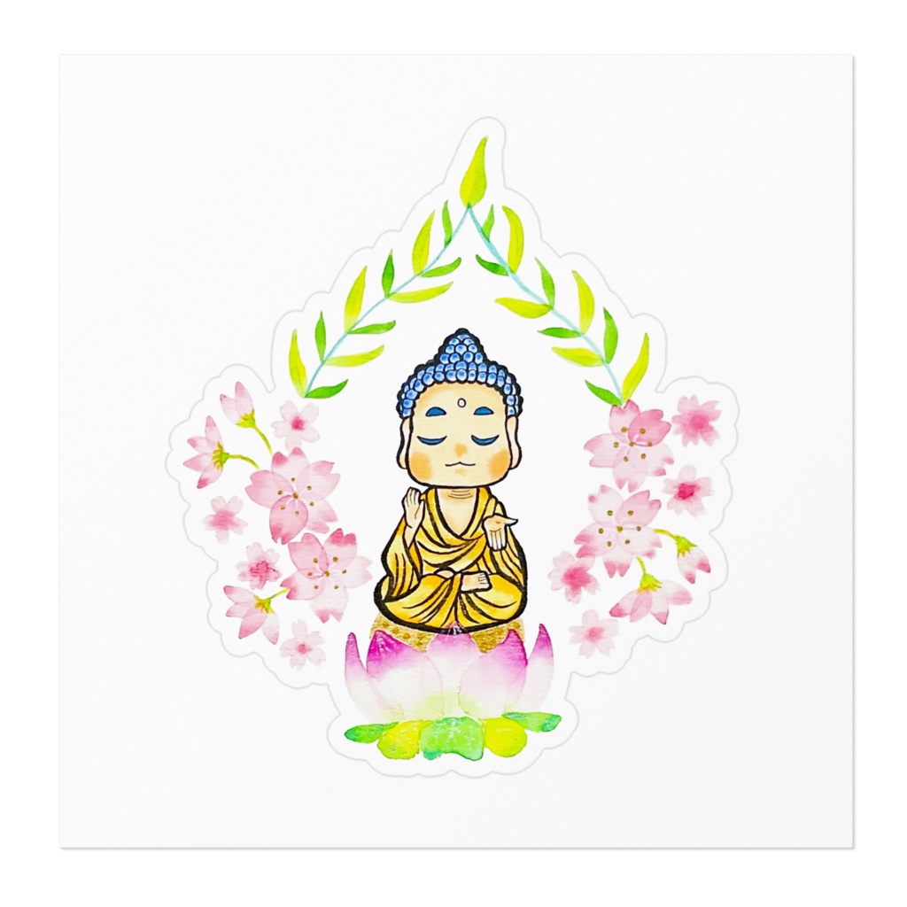 花仏 釈迦如来&桜 ステッカー