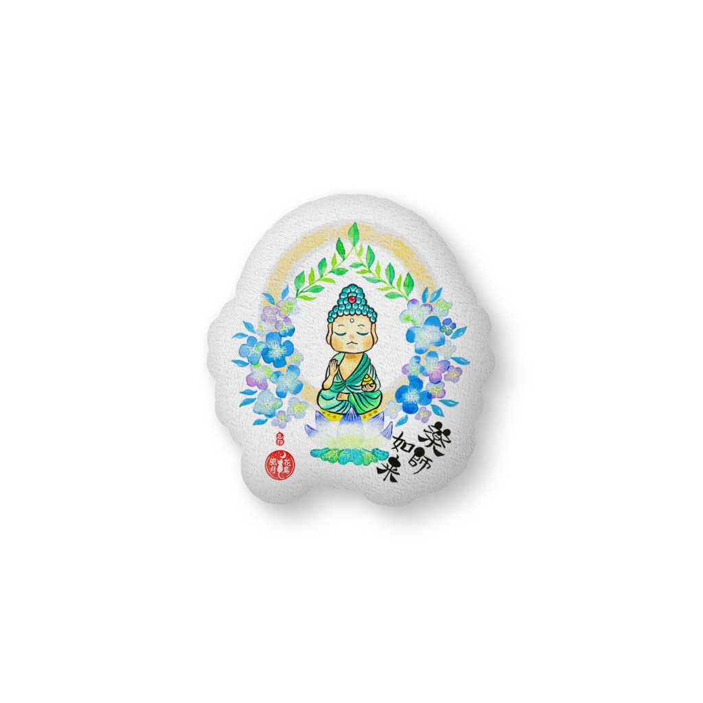 花仏　薬師如来&紫陽花　クッション
