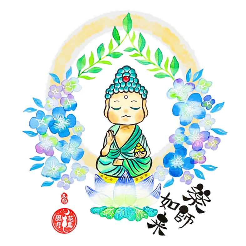 花仏 薬師如来&紫陽花 エコバッグ