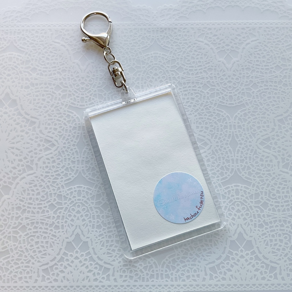 ミニ原画キーホルダー「紫陽花くま」