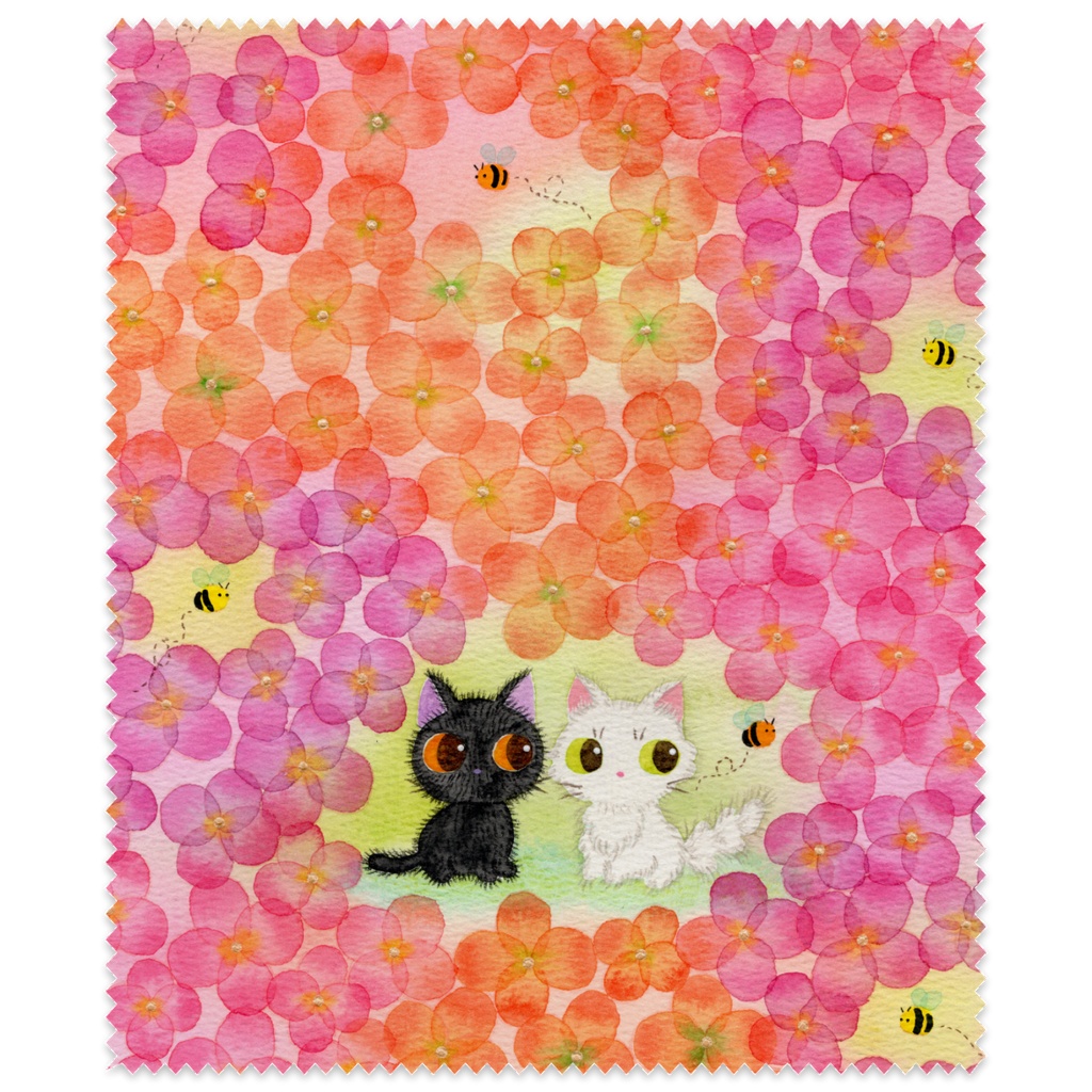メガネ拭き　お花畑のふたり