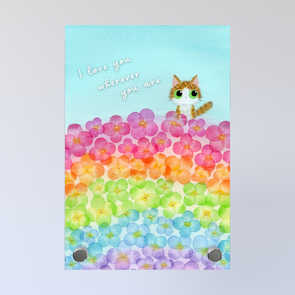 アクリルフォトパネル 虹色のお花畑
