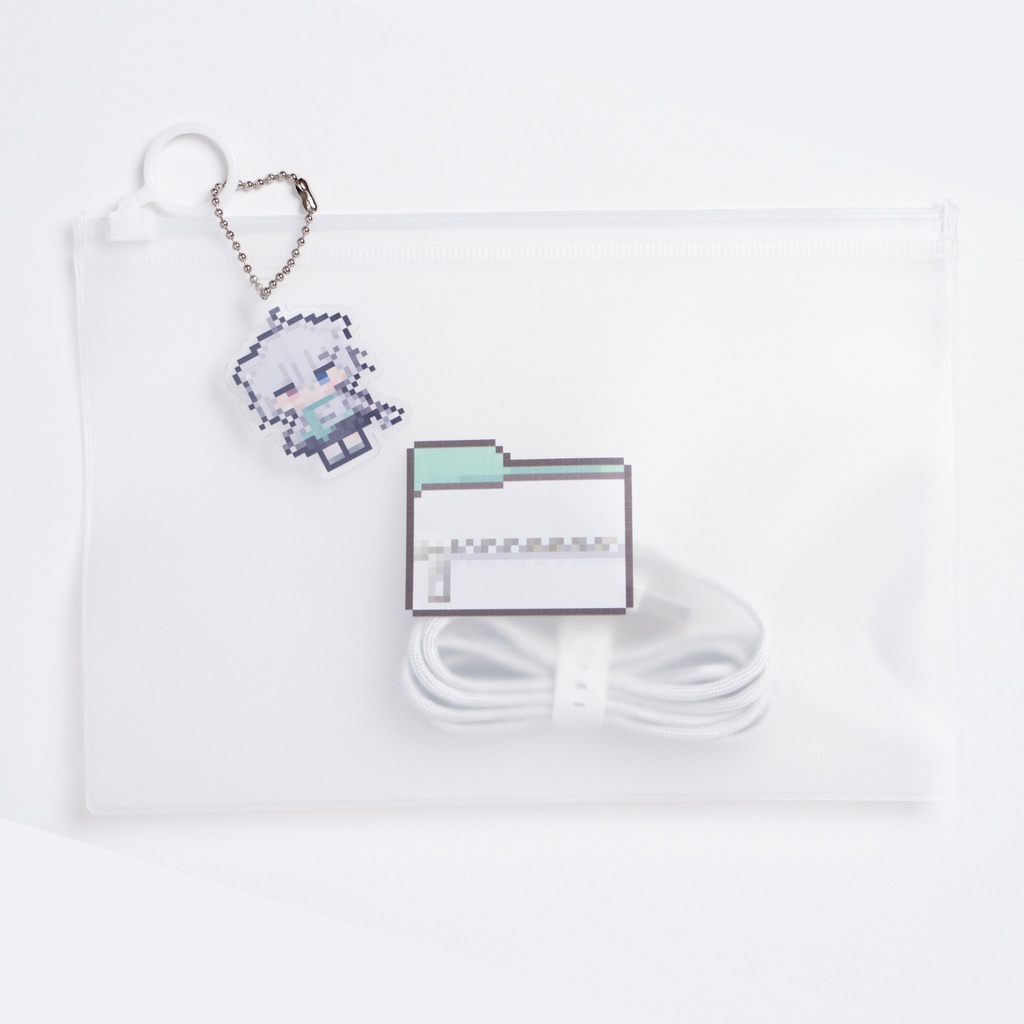 【試作ロット】びそ公式✮試作品グッズ4種パック(アクリルキーホルダー/EVAクリアポーチ/アクリルスタンド/コットンカラー巾着)