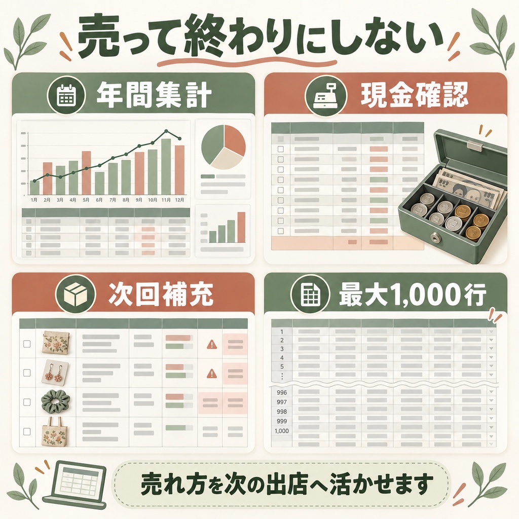 マルシェ売上・在庫・利益管理|スマホ入力・Excel・Googleスプレッドシート対応