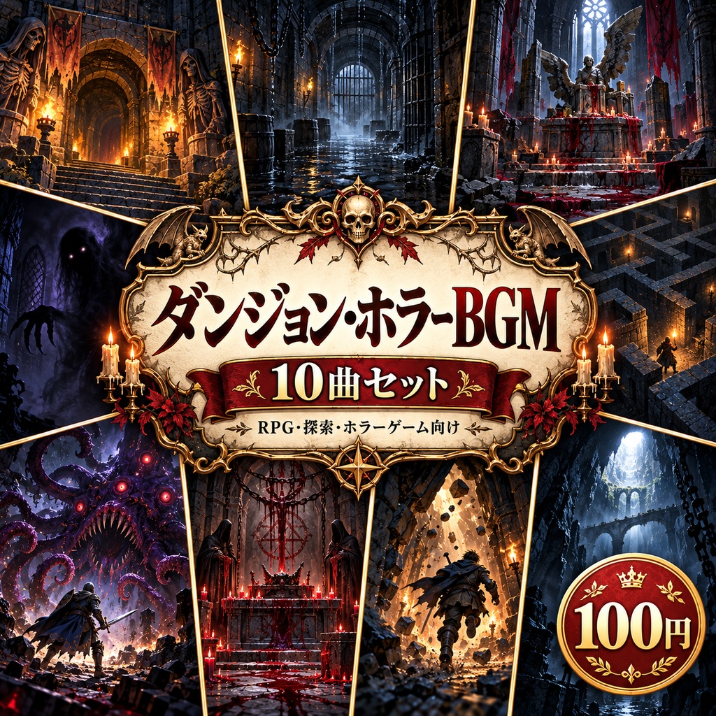 ダンジョン・ホラーBGM 10曲セット|RPG・探索・ホラーゲーム向け