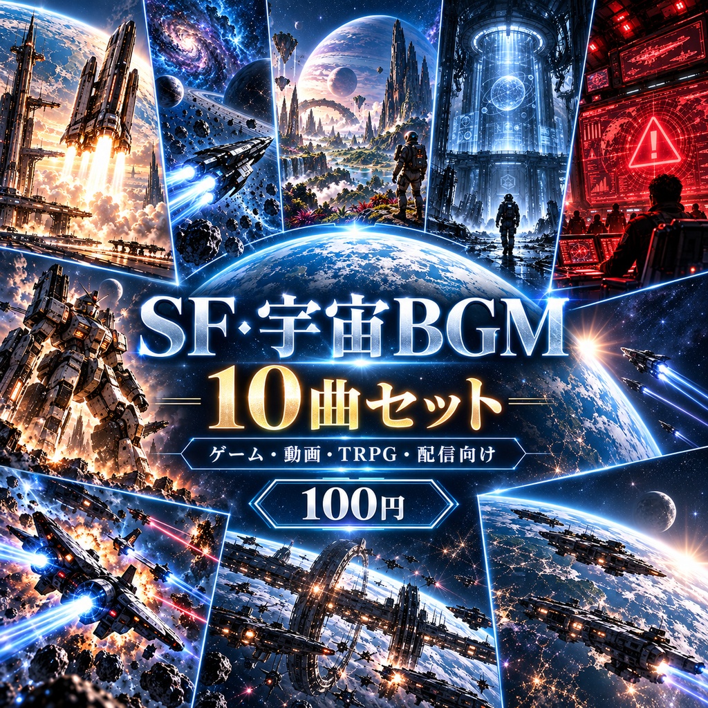SF・宇宙・未来戦闘BGM 10曲セット｜宇宙探索・研究施設・メカ戦向け