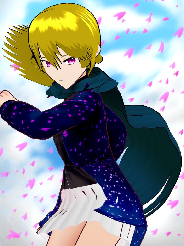 【VRoid用】ヘアプリセット マント