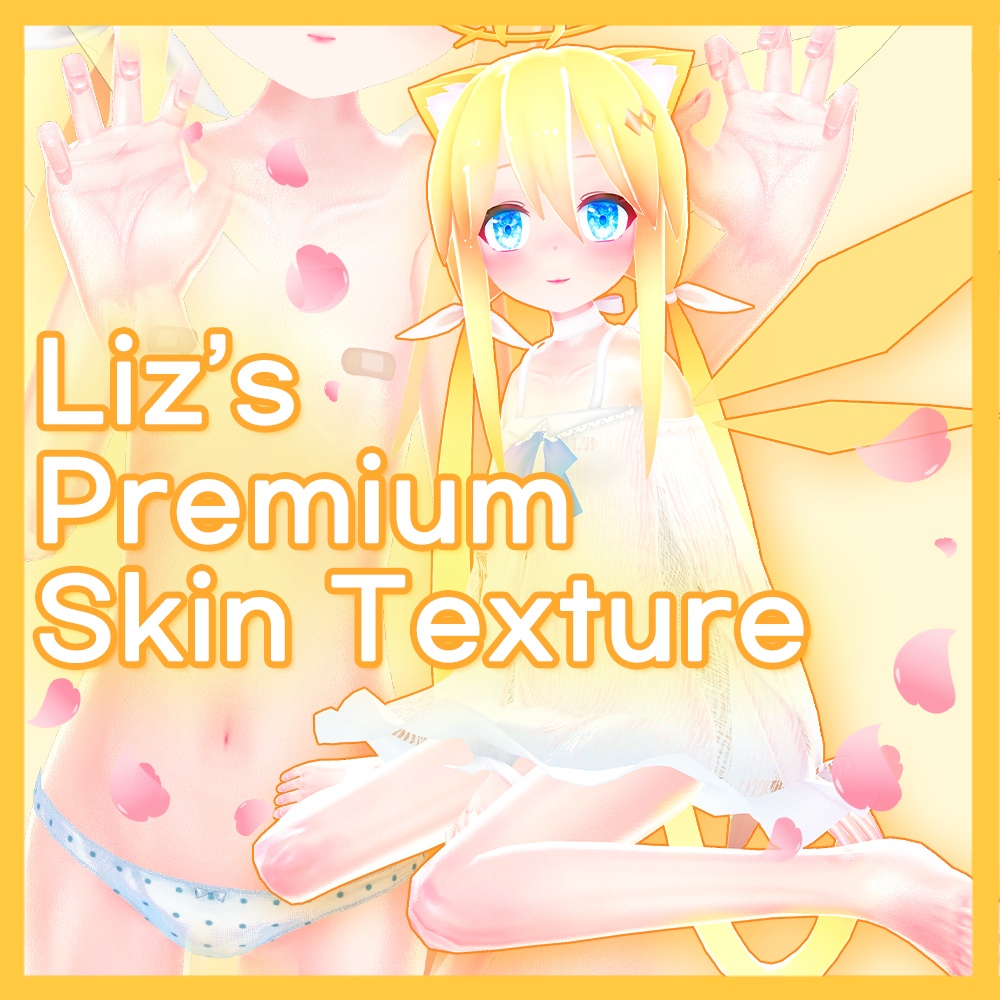 【VRChat】 Liz 『リズ』 / Premium Full skin Textures : skin+Panty(Underwear)