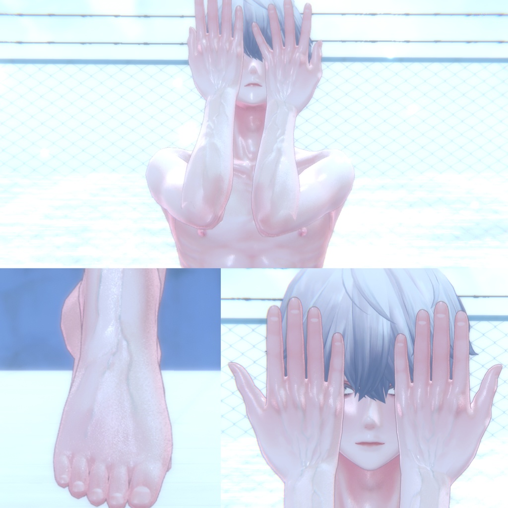 【VRChat】 Minase 水瀬 / Premium skin Textures (血筋, bloodline, 핏줄, Abs etc..)