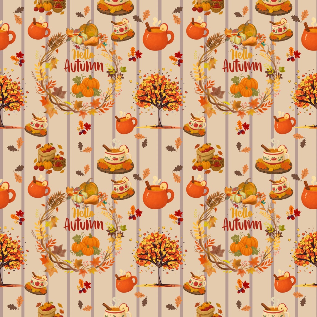 秋のぬくもりを感じる、かわいいデジタルペーパーです🍂