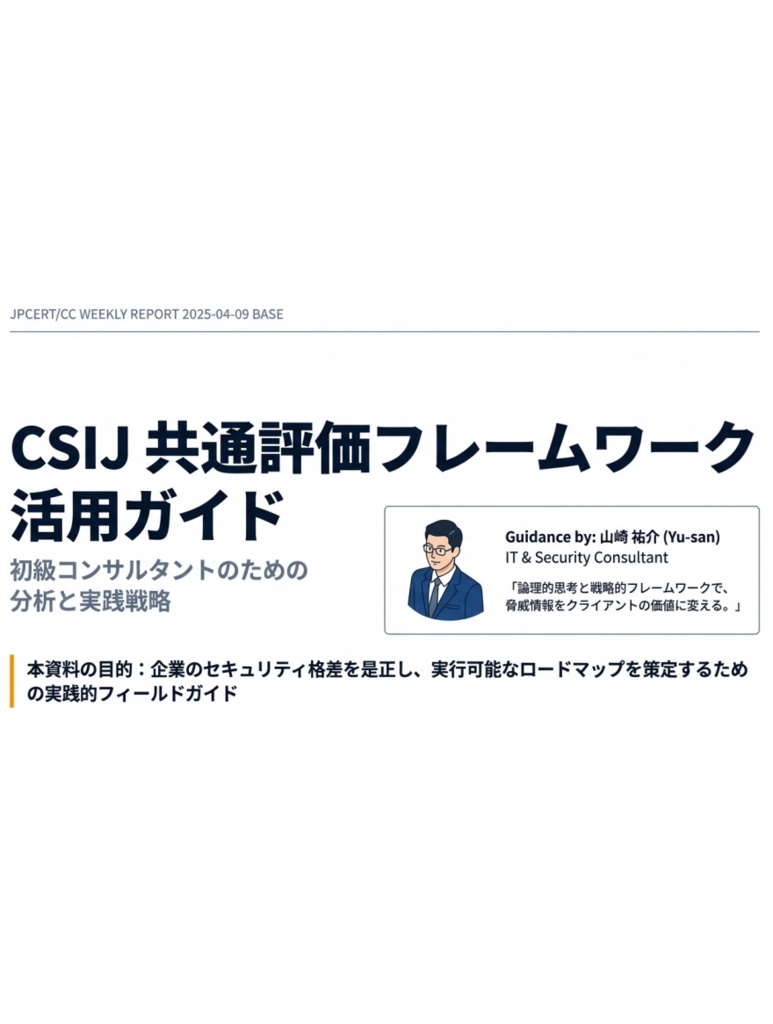 セキュリティコンサルタントの論理思考『脅威インテリジェンス活動レポート・スライド_20250409』