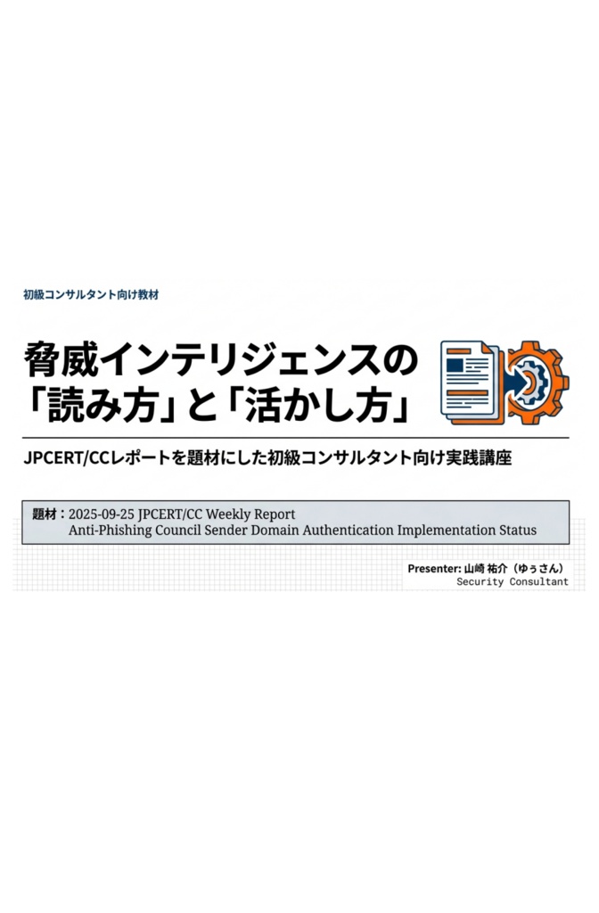 セキュリティコンサルタントの論理思考『脅威インテリジェンス活動レポート_20250925-3_スライド』