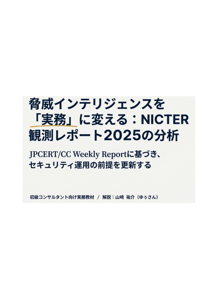 セキュリティコンサルタントの論理思考『脅威インテリジェンス活動レポート_20260212_スライド』