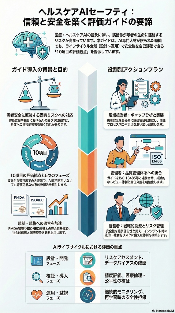 【3軸分析】AISIが「ヘルスケア領域におけるAIセーフティ評価観点ガイ を背景・目的・効果で読み解く｜3軸分析ライブラリ #3