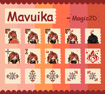 Genshin Impact Mavuika Mouse Cursor Materials