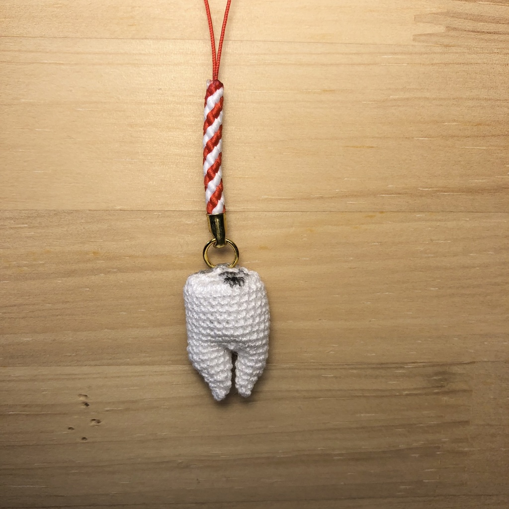 虫歯ちゃん 根付け(赤)