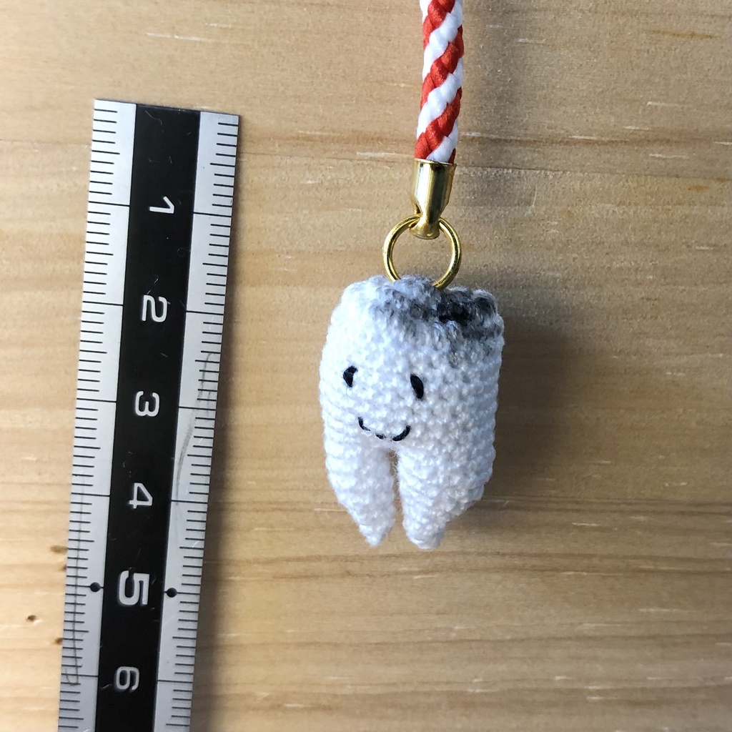 虫歯ちゃん 根付け(赤)