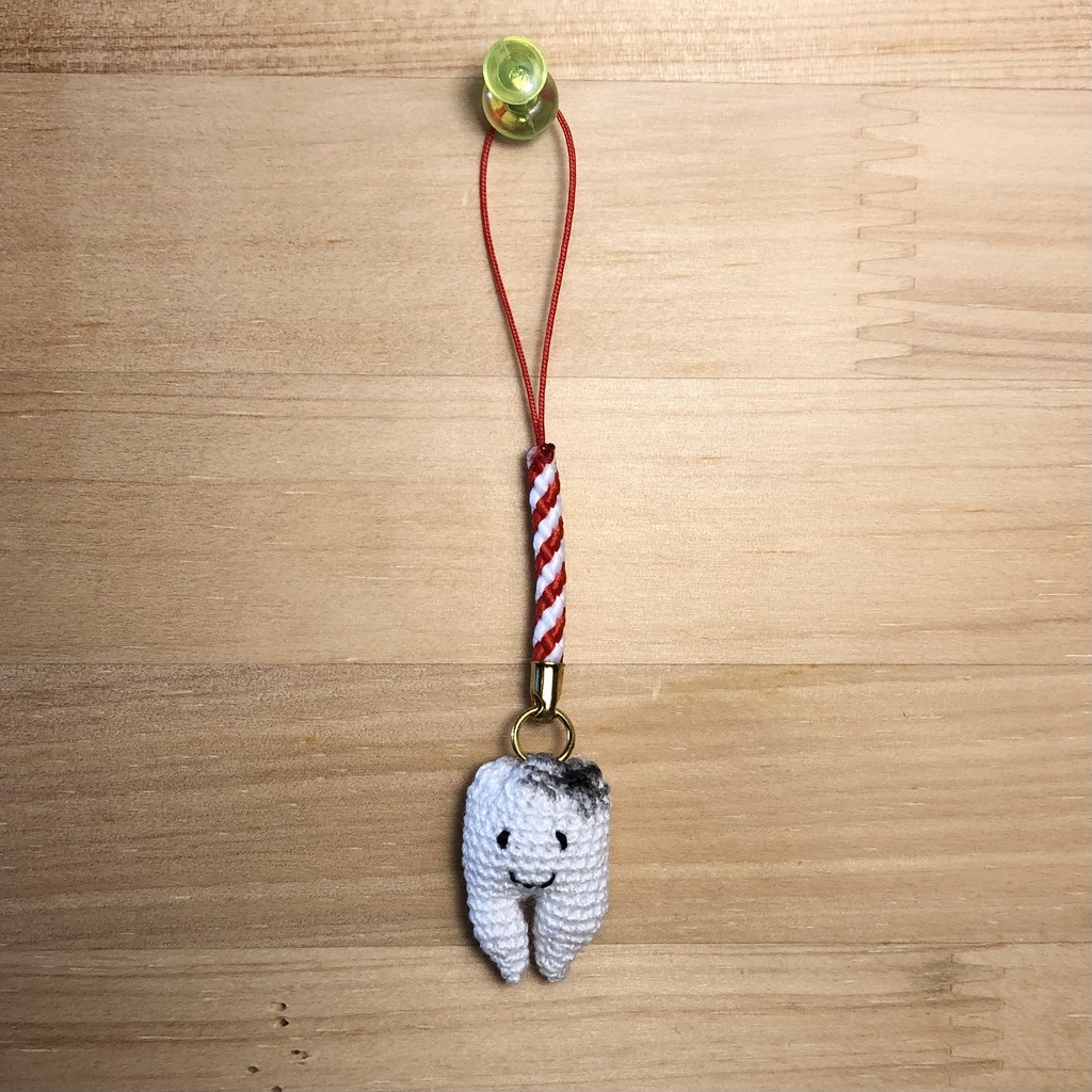 虫歯ちゃん　根付け(赤)