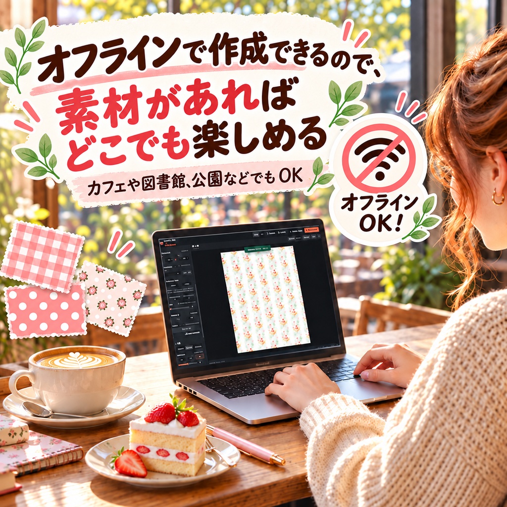 シームレスパターン作成アプリ|Repeat・Brick・Half-Drop対応|Windows専用