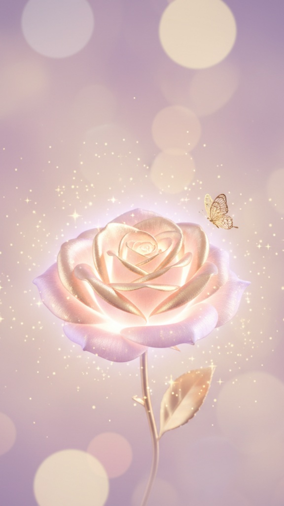光のローズ｜恋愛運を高める癒しのスマホ壁紙