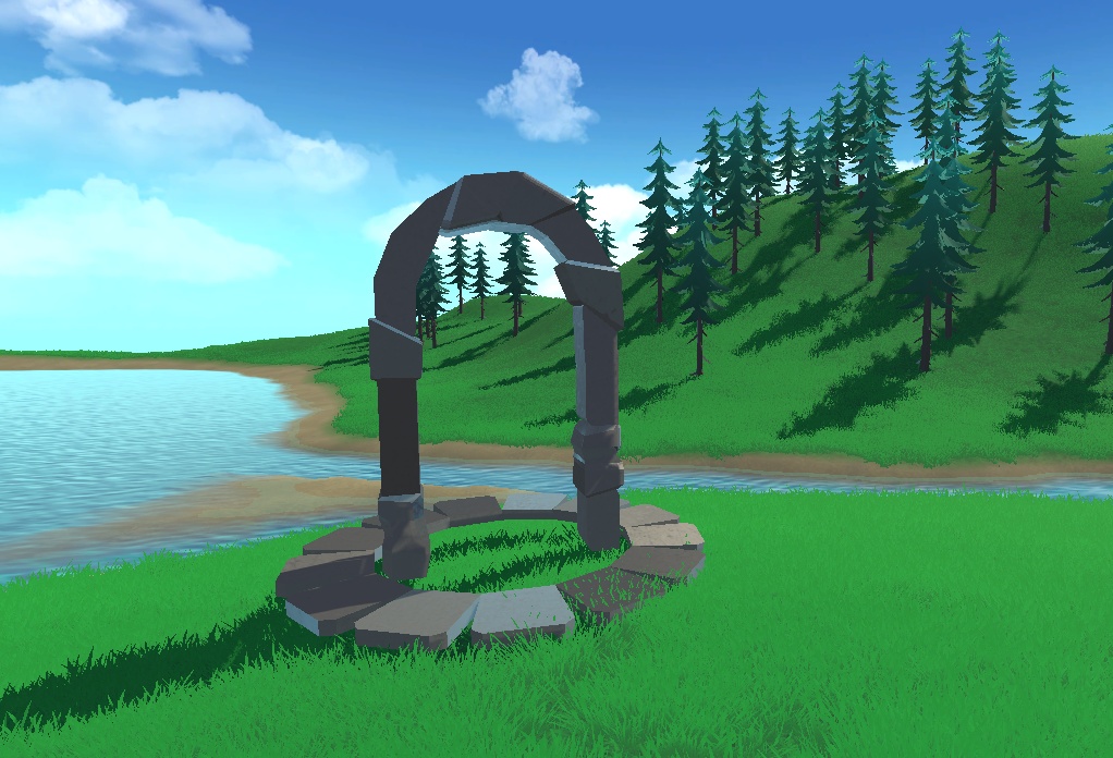 石のポータル風３Dモデル　Stone Portal-Style 3D Model