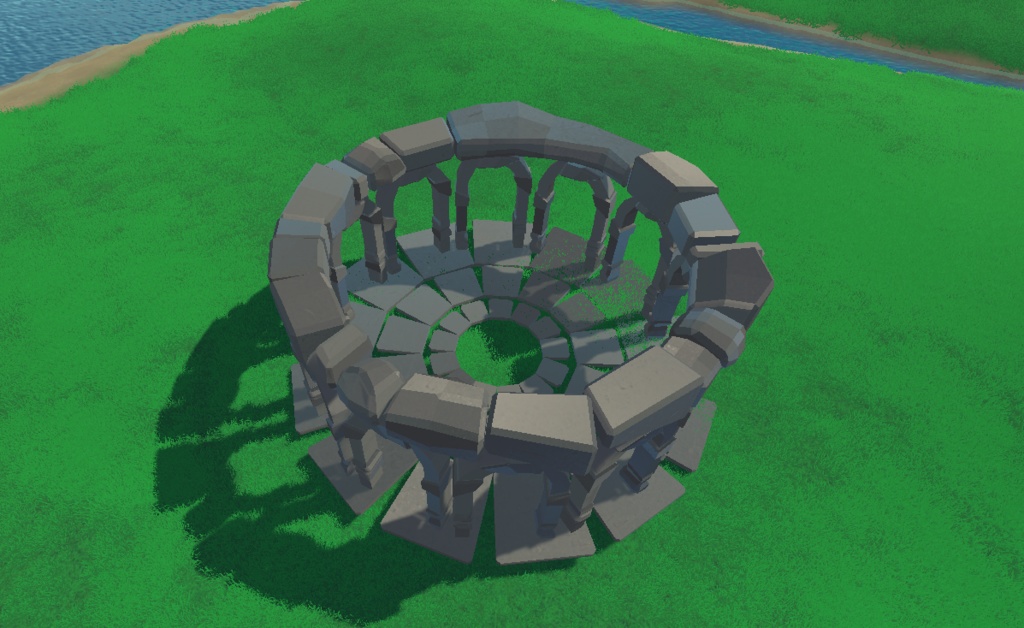 【ワールド景観用】ストーンサークル風３Dモデル　Circle＆Stone 3D Model