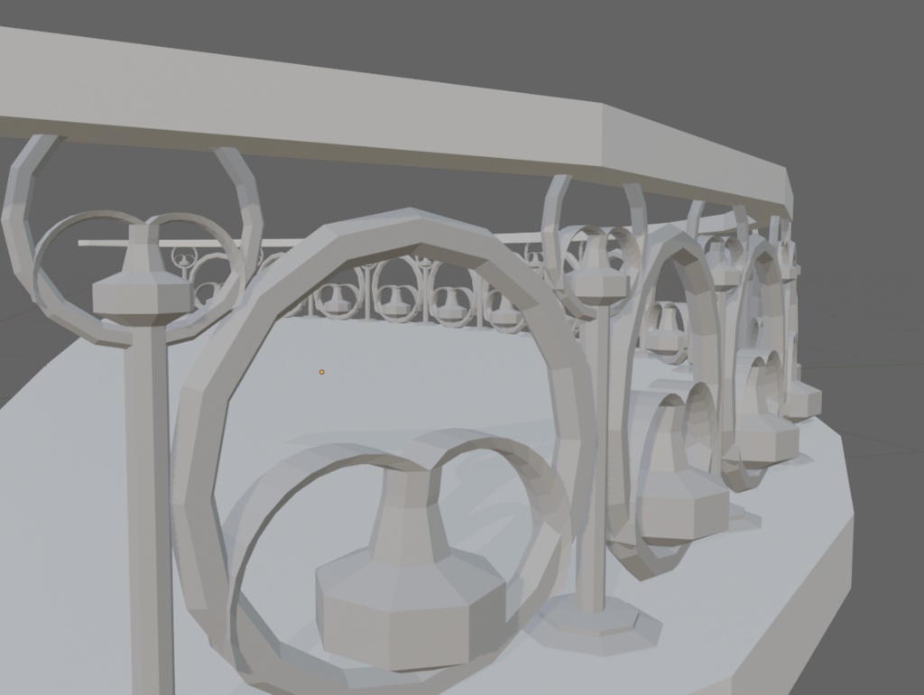 【ワールド景観用】半円形大理石バルコニー Semicircular marble balcony