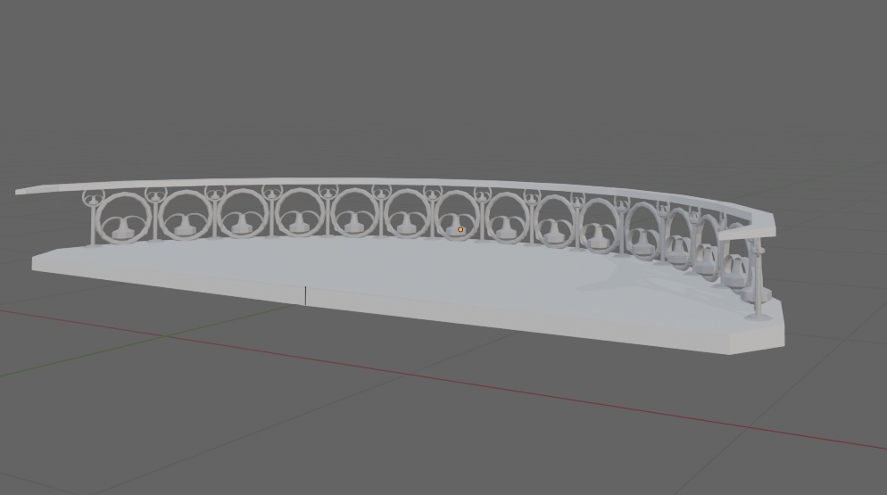 【ワールド景観用】半円形大理石バルコニー Semicircular marble balcony