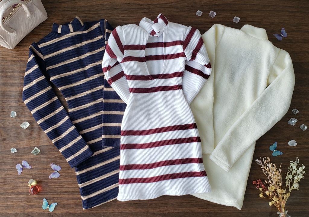 ☆SALE(一部)☆1/3サイズ背中開きタートルネックワンピース